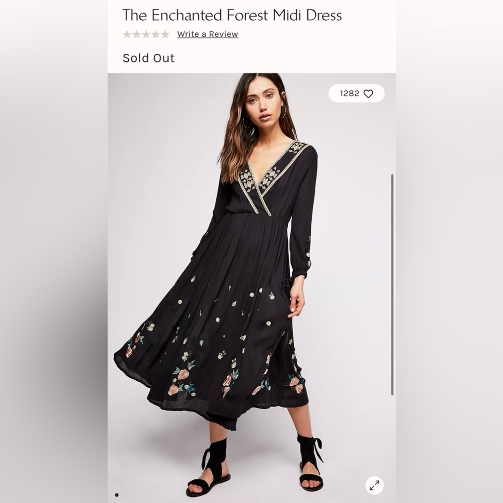 Free People New Romantics Enchanted Forest Dress with Floral Embroidery